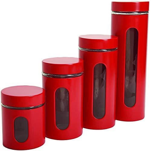 4pc Canister Sets for Kitchen Counter or Bathroom + Labels & Marker, G -  Le'raze by G&L Decor Inc