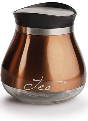 Kitchen Round Copper/Glass Canister Set Airtight Lids Food Preserving Jars Storage Container - Le'raze by G&L Decor Inc