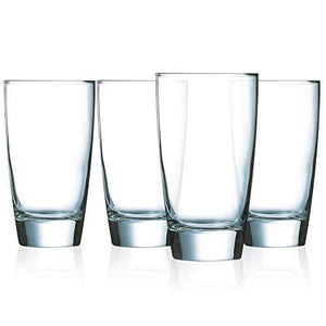Drinking Glasses Set of 4 Heavy Base Durable Glass Cups for Water, Wine, Beer, Cocktails and Mixed Drinks | Durable Glassware Set - Le'raze Decor