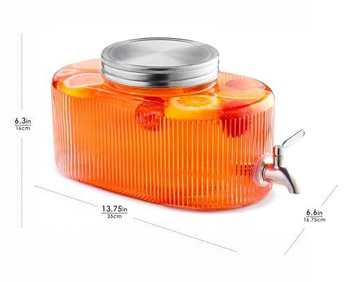 Glass Drink Dispenser for Fridge - 100% Leakproof Stainless Steel Spig -  Le'raze by G&L Decor Inc
