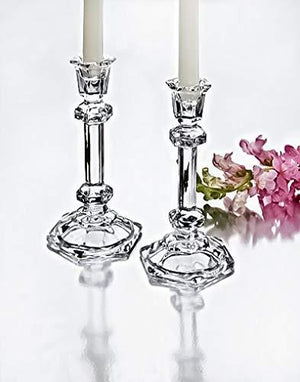 Le'raze Crystal Candlestick Holders Pair - Candle Holder for Wedding, Dining, Party or Any Event - Set of 2 - Le'raze by G&L Decor Inc
