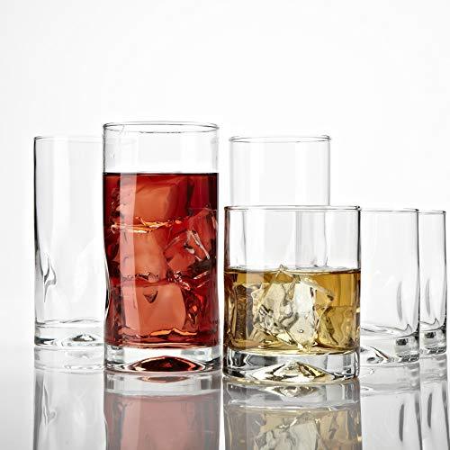 Drinking Glasses 6pc Set - Can Shaped Glass Cups, 16oz Beer Glasses, T - Le' raze by G&L Decor Inc