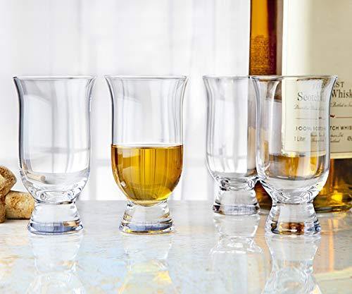Glencairn Crystal Whisky Glasses, Set of 4, Classic Tulip Design Scotch Glasses Ideal for Liquor or Bourbon - Le'raze by G&L Decor Inc