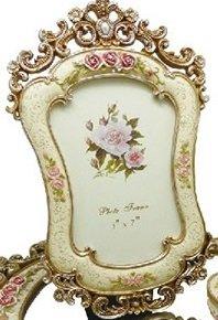 Elegant and Charming 4 Piece Perfume Vanity Set with Pearls Set Includes a Mirrored Tray, Photo Frame, Clock, and Jewelry Box - Le'raze by G&L Decor Inc