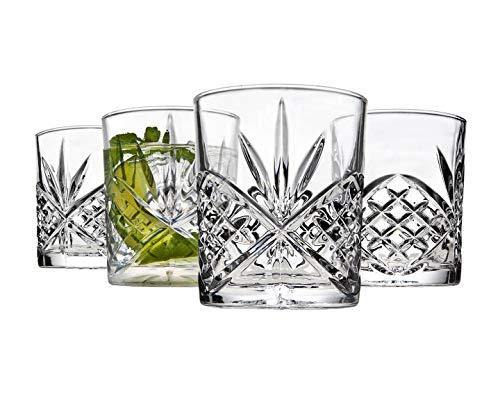 Attractive Acrylic Old Fashioned Drinking Tumblers, Drinking Glasses for Water, Juice, Beer, Wine, and Cocktails - Set of 4 - Le'raze by G&L Decor Inc