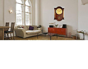 Le'raze 22 x 15 x 3-Inch Grandfather Wall Clock with Swinging Pendulum, Mahogany/Gold - Le'raze by G&L Decor Inc