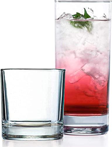 LMHEJING 8 Pieces 20oz Drinking Glasses with 8 Pcs