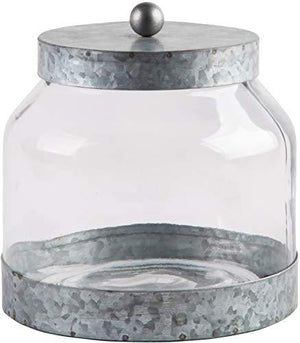 Galvanized Glass Canister - Le'raze by G&L Decor Inc