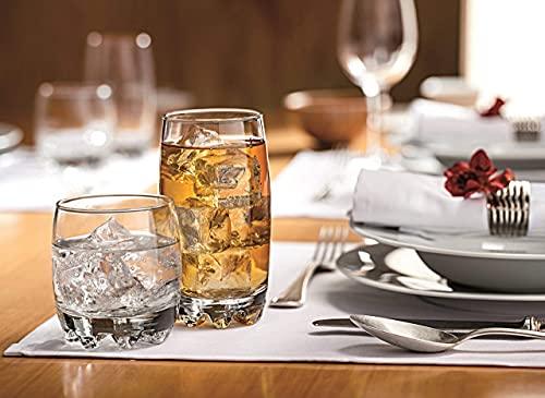 Stylish Drinking Glasses Set of 8, Includes 4 - 13oz Highball Glassware & 4 - 10oz DOF Glass Cups. Perfect Tumbler Set for Wine, Whiskey, Cocktail, Water, Juice, Beer, etc. - Le'raze by G&L Decor Inc