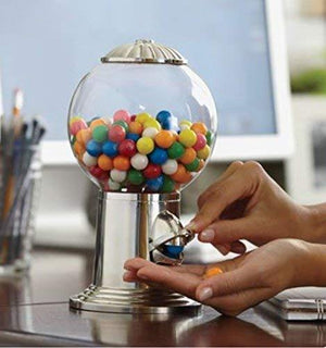 Gumball Machine Dispenser, Vintage Style Candy Dispenser with Silver Base, Holds Snack, Candy, Nuts and Gumballs - Le'raze Decor