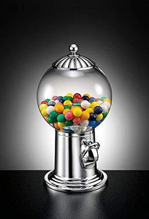 Gumball Machine Dispenser, Vintage Style Candy Dispenser with Silver Base, Holds Snack, Candy, Nuts and Gumballs - Le'raze by G&L Decor Inc