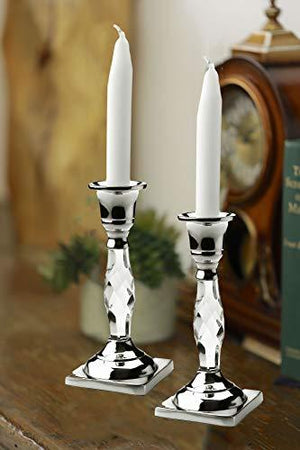 Le'raze Taper Candle Holders with Crystal Glass Base, Ideal for Wedding, Birthday, Dining Table Anniversary Celebration,Set of 2 Decorative Candle Sticks - Le'raze by G&L Decor Inc