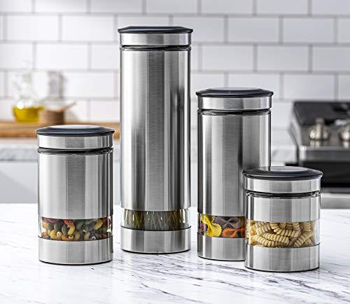Le'raze Quality Stainless Steel Canister Set for Kitchen Counter with
