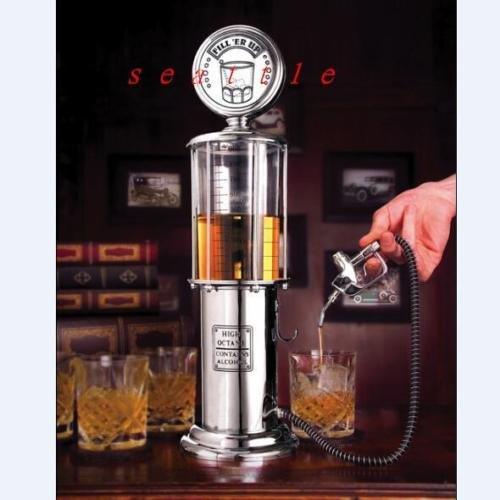 Gas Pump Whiskey/Bourbon Decanter - Liquor Dispenser for Vodka, Rum, Wine, Tequila or Scotch Decanter is Stainless - Le'raze by G&L Decor Inc
