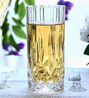 Le'rze Posh Collection Glass Drinking Glasses Set, Set of 6, Special Edition CRYSTAL HIGHBALL Glassware Serveware Drinkware Cups/coolers Set - Le'raze Decor