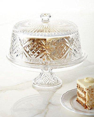 Amazing Cake Stand Multifunctional Cake and Serving Stand For weddings,events, parties, 4-in-1 Crystal Cake Plate with Dome - Le'raze by G&L Decor Inc
