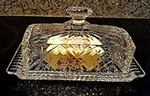 Covered Glass Butter Dish | Classic 2-Piece Design Butter Dish with Lid | Dishwasher Safe - Le'raze by G&L Decor Inc