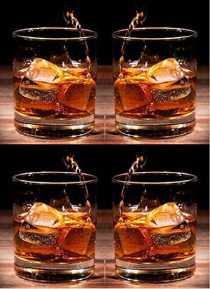 Set of 4 DOF Glassware, Premium London Design 15 oz Rocks Whiskey Glass, Scotch Glasses, Bourbon and Old-Fashioned Cocktails - Le'raze by G&L Decor Inc