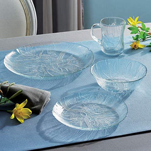 Elegant Floral Design [Set of 12] Dinner Plate and Charger, Wedding Reception Plate Chargers For Table Settings, Glass Round Heavyweight Charger Plates, 10.75 inches - Le'raze by G&L Decor Inc