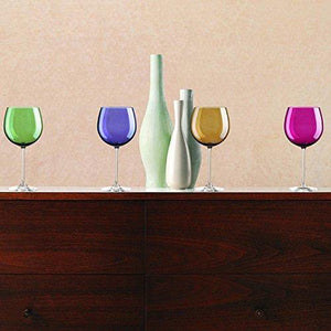 Attractive Set of Four Beautiful Colored Wine Glasses 16-oz Elegant Glassware Ideal For Every Drinking Party - Le'raze Decor