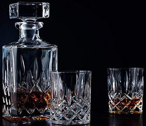 Le'raze 7 piece Whiskey Decanter & Glasses Bar Set, for Wine, whiskey and Liquor, Includes Whiskey Decanter with Ornate Stopper & 6 Cocktail Glasses - Le'raze by G&L Decor Inc
