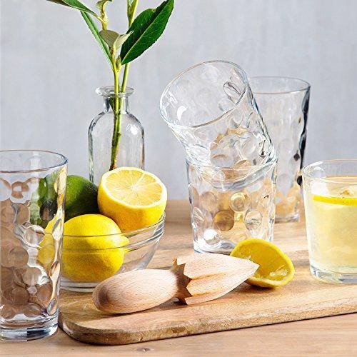 Clear Drinking Glasses Set of 16, Durable Heave Base Glass  Cups, 8 Highball Cocktail Glasses, and 8 Rock DOF Whiskey Glasses - Beer  Glasses Ideal for Water, Juice, Wine, and