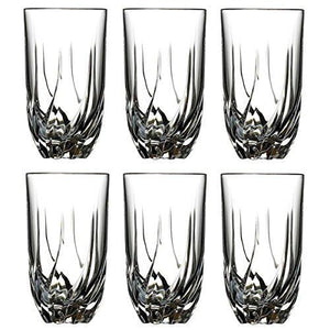 Set Of Six Heavy Base Twist Cut Drinking Glasses Crystal Highball Bar-ware Glasses, Clear Glass Durable Drink Cups, Elegant Glassware Set Ideal For Serving Or Bar - Le'raze by G&L Decor Inc