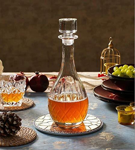 Le'raze Whiskey Decanter, Glass Decanter with Stopper for Wine, Whiskey, Bourbon, Brandy and Liquor | 30 oz Vintage Crystal Decanter - Le'raze by G&L Decor Inc