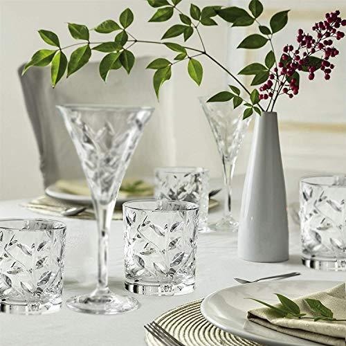 Premium Whiskey Glasses - Set of 6 Scotch Glasses with Beautiful Leaf Design - Old Fashioned Glasses Perfect for Scotch, Bourbon and Old Fashioned Cocktails - Le'raze by G&L Decor Inc