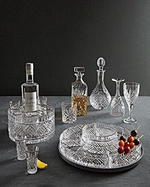 Crystal Wine Decanter for liquor, Whiskey, Vodka, 25 ounce Vintage Decanter Bottle with Stopper - Le'raze by G&L Decor Inc