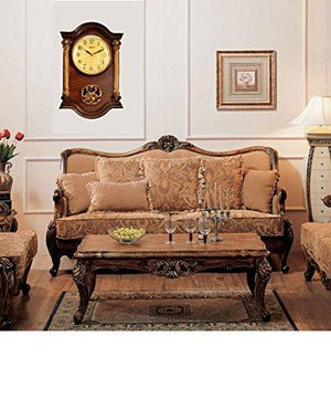 Le'raze Beautiful Elegant Mahogany/Gold Grandfather Clock - Wall Clock with Thermostat for °F/°C - Le'raze by G&L Decor Inc