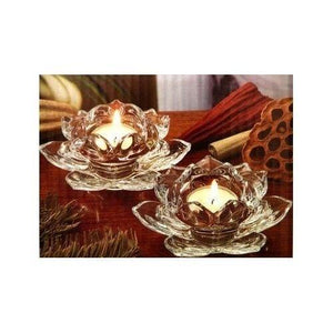 Le'raze Elegant Crystal 5" inch Votive Tealight Candle Holders, Set of 2, for Table, Buffet, Desk,Wedding, or Party, - Le'raze by G&L Decor Inc