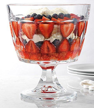 Decorative Trifle Bowl, Footed Glass Centerpiece, Trifle Cake Fruit Dessert Dish - Le'raze by G&L Decor Inc