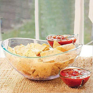 Acrylic Chip and Dip Serving Set with Serving Tray, Great for Chips, Dips, Appetizer, Fruit Bowl, Salad and Snack - Le'raze Decor