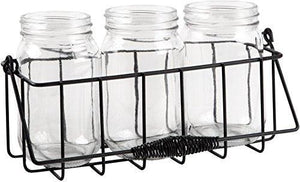 Home & Kitchen Glass 3 Compartment Utensil Flatware Cutlery Caddy Holder with Wooden Handle. For Utensil, Spatula, Silverware Holder for Kitchen Counter top,Flower Vase Centerpiece - Le'raze by G&L Decor Inc