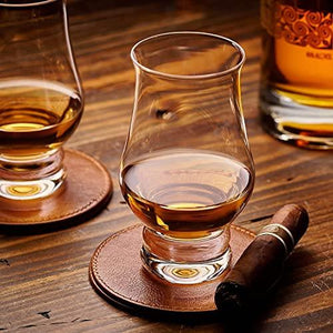 Whiskey glasses Set of 4 - Clear Shot Glasses Bar Set - Old Fashioned Drinking Glasses Gift Set - Brandy Snifter Whisky Glass for Liquor, Scotch, Bourbon, Tequila, Gin, Tonic, Cognac, Vodka, Cocktail - Le'raze by G&L Decor Inc