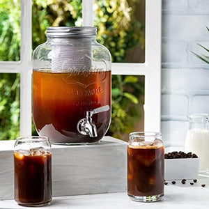 Cold Brew Coffee Maker, 1 Gallon Iced Coffee Maker, Cold Brew Mason Jar  with Stainless Steel Filter, Large Iced Tea Maker With Thick Shatter  Resistant