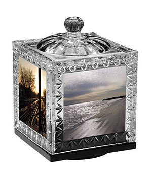 Le'raze Crystal Revolving Photo Cube Frame Decorative Desk-Top Rotating Picture Display - Le'raze by G&L Decor Inc