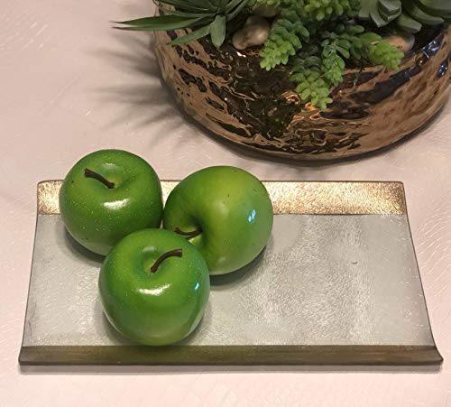 Hand-Crafted Glass Tray With Gold Borders - Elegant Serving Tray - Perfect for serving fruits, miniatures, or any confectioneries - Le'raze by G&L Decor Inc