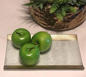 Hand-Crafted Glass Tray With Gold Borders - Elegant Serving Tray - Perfect for serving fruits, miniatures, or any confectioneries - Le'raze Decor