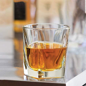 Heavy Base Drinking Glasses, Square Base Round Top Glass Cups for Water, Juice, Beer, Wine, and Cocktails - Le'raze by G&L Decor Inc
