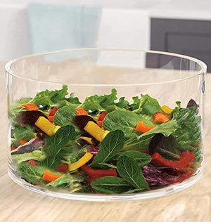 Large Glass Salad Bowl - Mixing and Serving Dish - 120 Oz. Clear Glass Fruit and Trifle Bowl - Le'raze by G&L Decor Inc