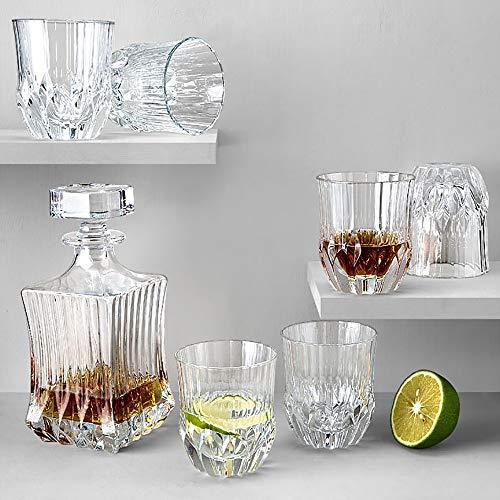 Le'raze Posh Crystal Collection Double Old Fashioned Glasses, Perfect for Serving Scotch, Whiskey or Mixed Drinks (Set of 6 - 11oz DOF Glasses)