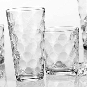 Attractive Bubble Design Highball Glasses Clear Heavy Base Tall Bar Glass Bubble Design - Set Of 10 Drinking Glasses for Water, Juice, Beer, Wine, and Cocktails 16 Ounces - Le'raze by G&L Decor Inc