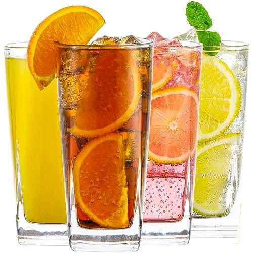 Everyday Drinking Glasses Set of 4 Drinkware Kitchen Collins Glasses f - Le' raze by G&L Decor Inc