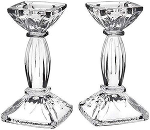 Le'raze Set of 2 Crystal Candlestick Holders Pair - Candle Holder for Wedding, Dining, Party or Any Event - Le'raze by G&L Decor Inc