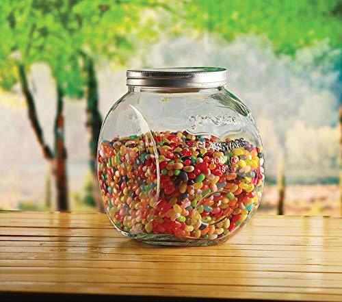 Glass Storage Canister, Clear Cookie Jar with Stainless Steel Lid - Le'raze by G&L Decor Inc