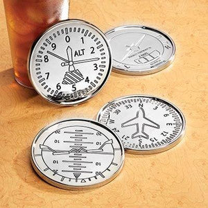 Coasters for Drinks, Elegant Aviation Coasters Makes a Great Airplane Decor, Aviation Gifts, Pilot Gifts. Protect Furniture from Damage - Le'raze by G&L Decor Inc