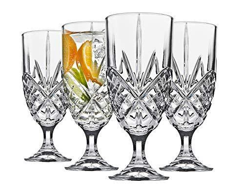 Attractive Acrylic Water Goblets, Set of 4 Drinking Glasses for Iced Tea, Water, Juice, Beer, Wine, and Cocktails - Le'raze by G&L Decor Inc