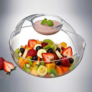 Acrylic Chip and Dip Serving Bowl, Elegant Serving Dish - Great for Chips, Dips, Appetizer, Fruit Bowl, Salad and Snack – Clear Chips and Dip Plate - Le'raze by G&L Decor Inc